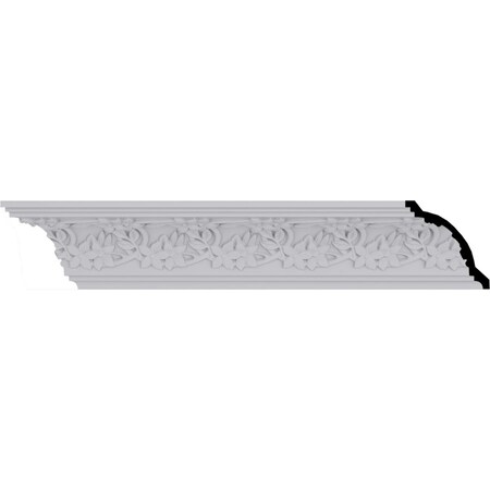 Ekena Millwork 4 3/4"H x 4 1/2"P x 6 5/8"F x 94 1/2"L, (3 7/8" Repeat), Floral Crown Moulding MLD04X04X06FL